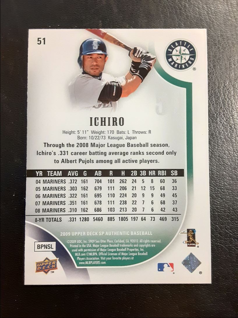 2009 SP Authentic Ichiro Suzuki