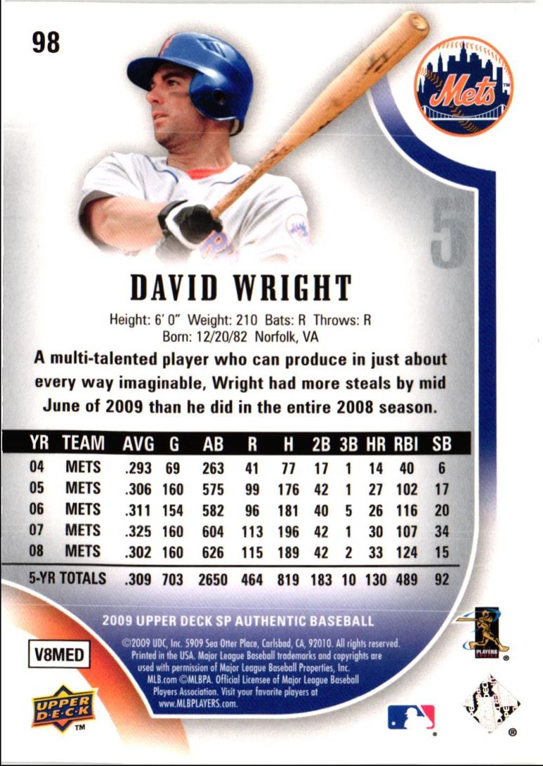 2009 SP Authentic David Wright