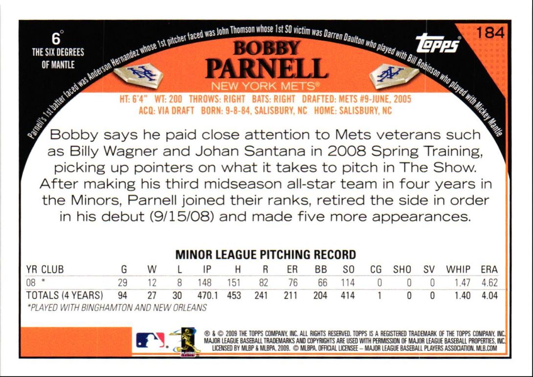 2009 Topps Bobby Parnell