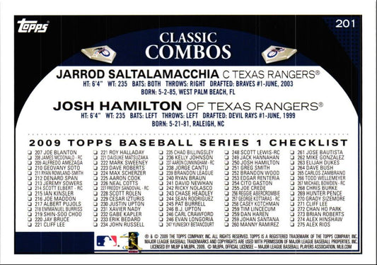 2009 Topps Jarrod Saltalamacchia/Josh Hamilton