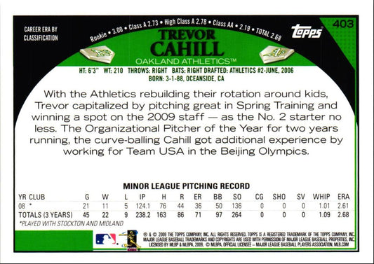 2009 Topps Trevor Cahill