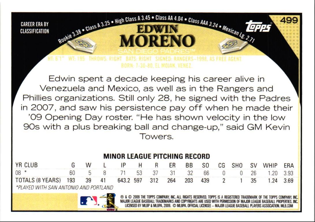 2009 Topps Edwin Moreno