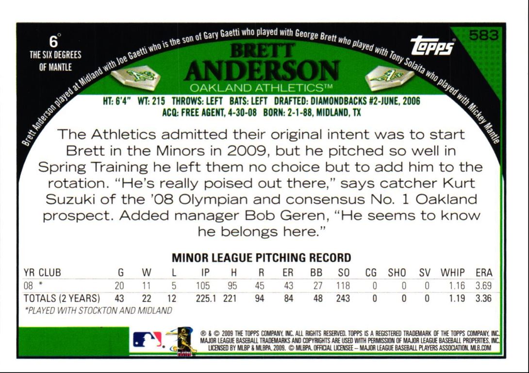 2009 Topps Brett Anderson