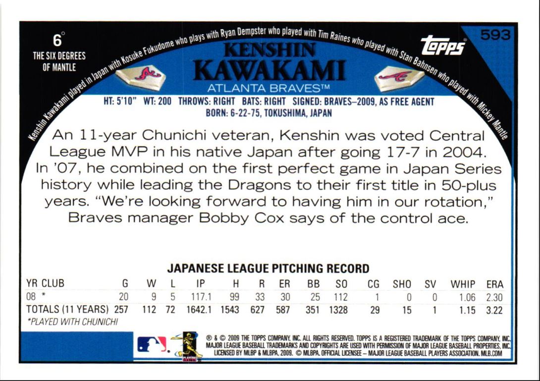 2009 Topps Kenshin Kawakami