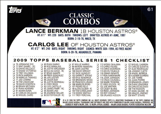 2009 Topps Lance Berkman/Carlos Lee