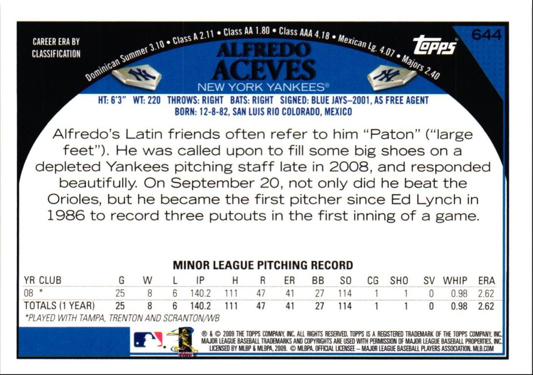 2009 Topps Alfredo Aceves