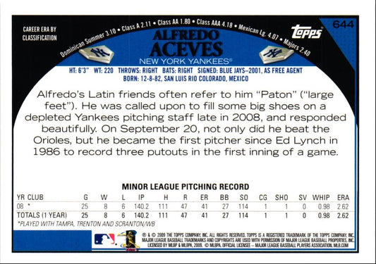 2009 Topps Alfredo Aceves