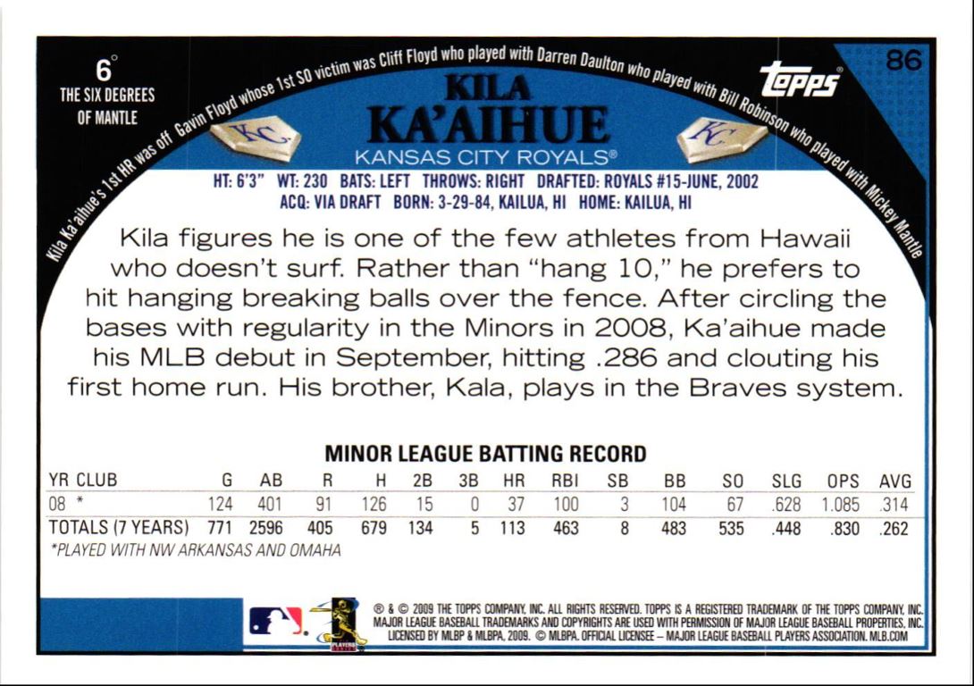 2009 Topps Kila Ka'aihue