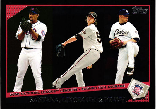 2009 Topps Black Johan Santana/Tim Lincecum/Jake Peavy