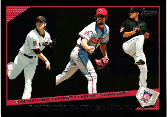 2009 Topps Black Tim Lincecum/Dan Haren/Johan Santana