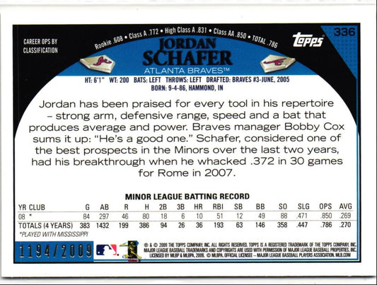 2009 Topps Gold Jordan Schafer