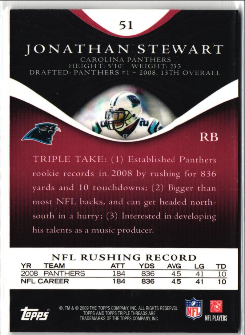 2009 Topps Triple Threads Platinum Jonathan Stewart