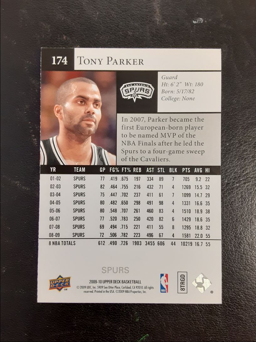 2009 Upper Deck Tony Parker