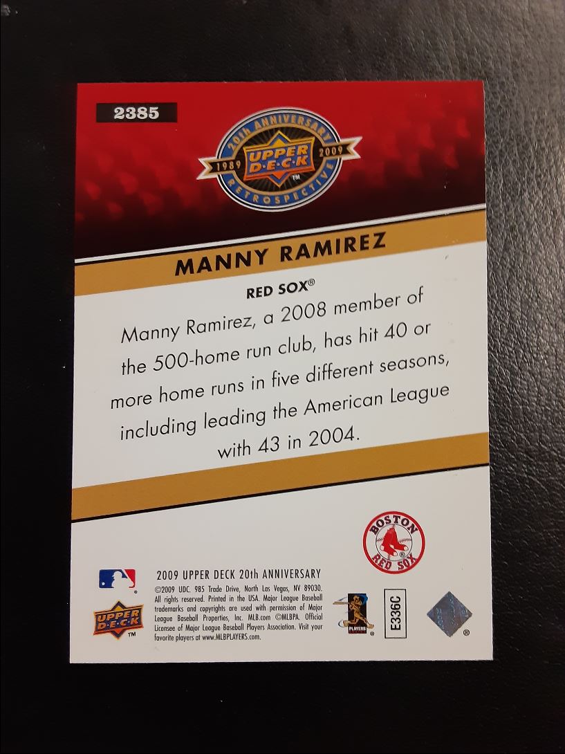 2009 Upper Deck 20th Anniversary Manny Ramirez