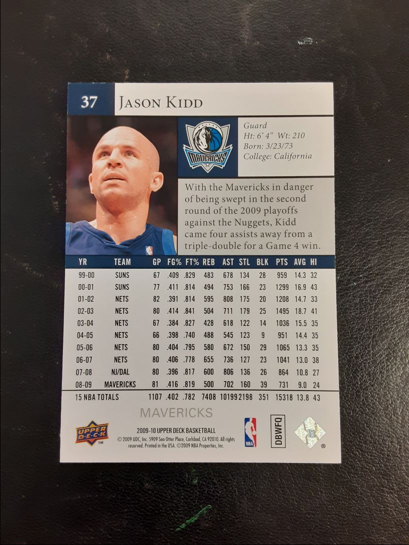 2009 Upper Deck Jason Kidd