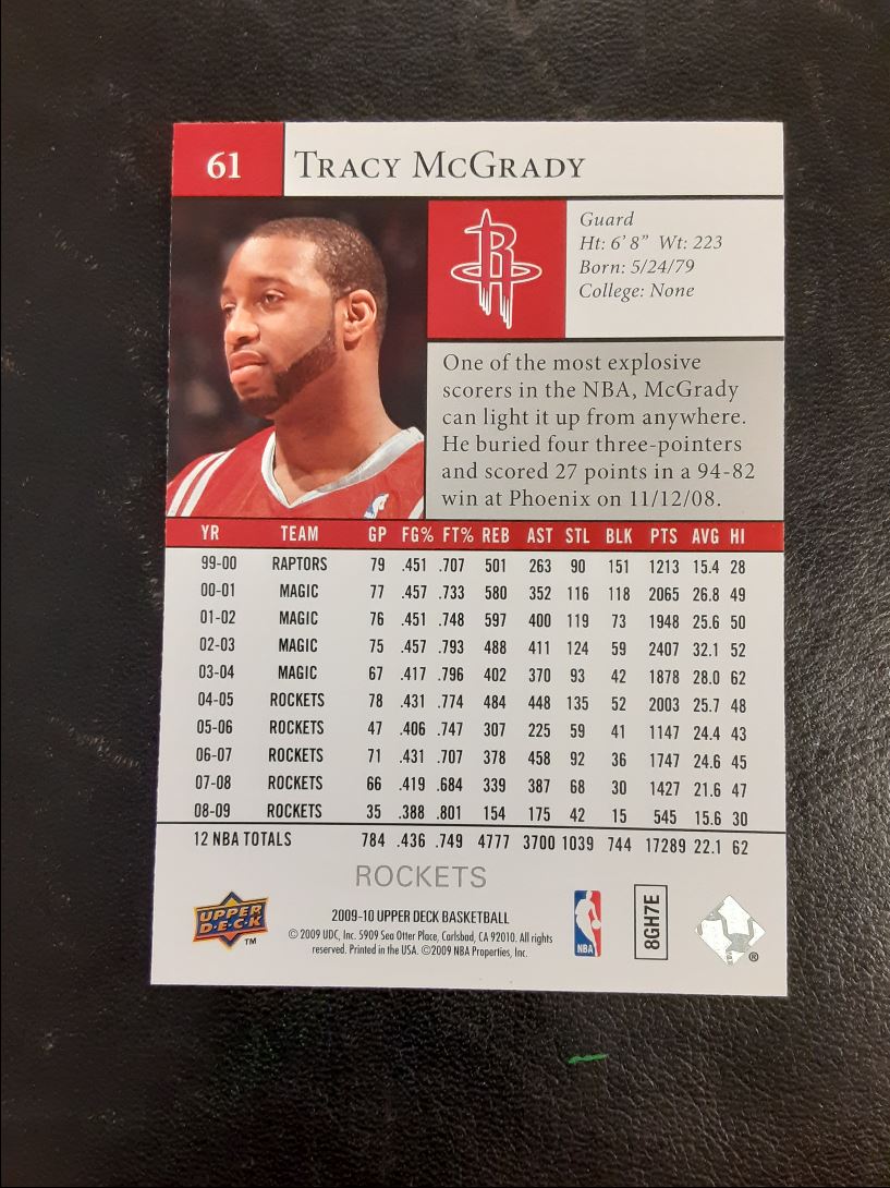 2009 Upper Deck Tracy McGrady