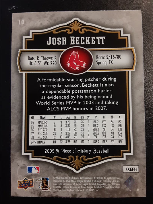 2009 Upper Deck A Piece of History Josh Beckett