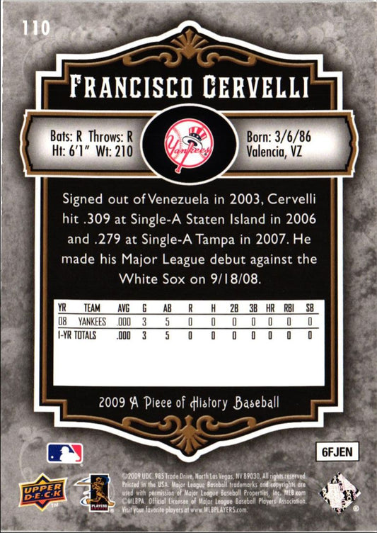 2009 Upper Deck A Piece of History Francisco Cervelli