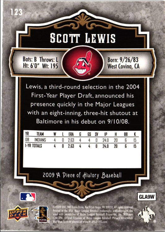 2009 Upper Deck A Piece of History Scott Lewis