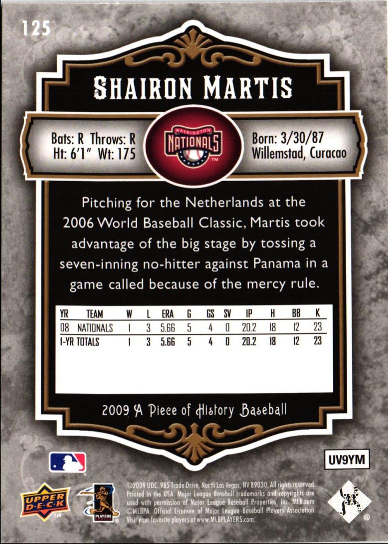 2009 Upper Deck A Piece of History Shairon Martis