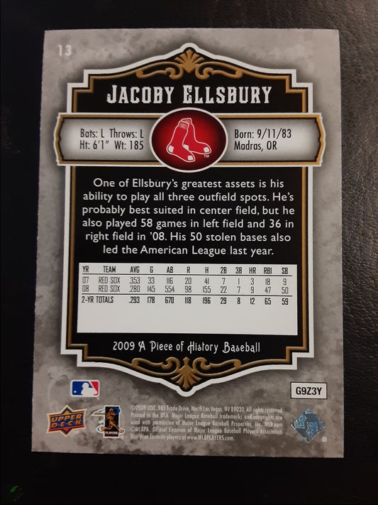 2009 Upper Deck A Piece of History Jacoby Ellsbury