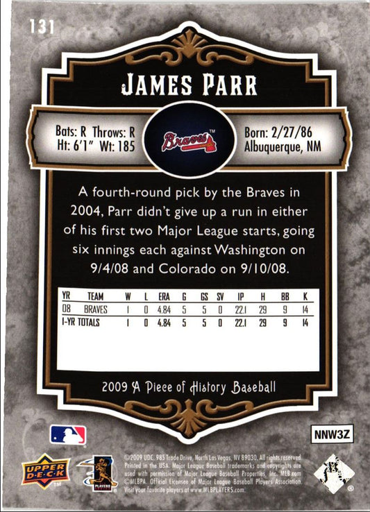 2009 Upper Deck A Piece of History James Parr