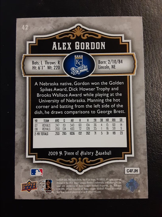 2009 Upper Deck A Piece of History Alex Gordon