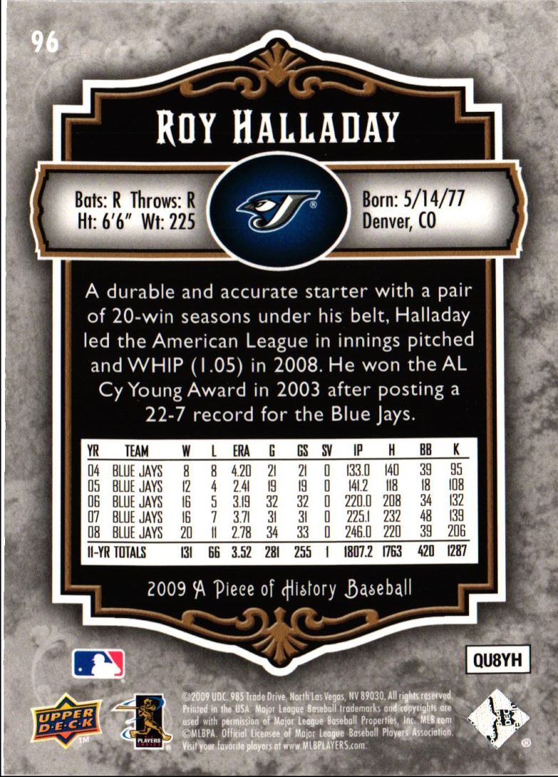 2009 Upper Deck A Piece of History Roy Halladay