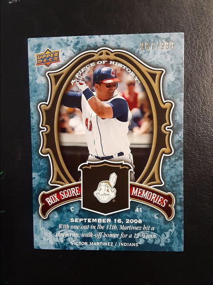 2009 Upper Deck A Piece of History Box Score Memories Victor Martinez
