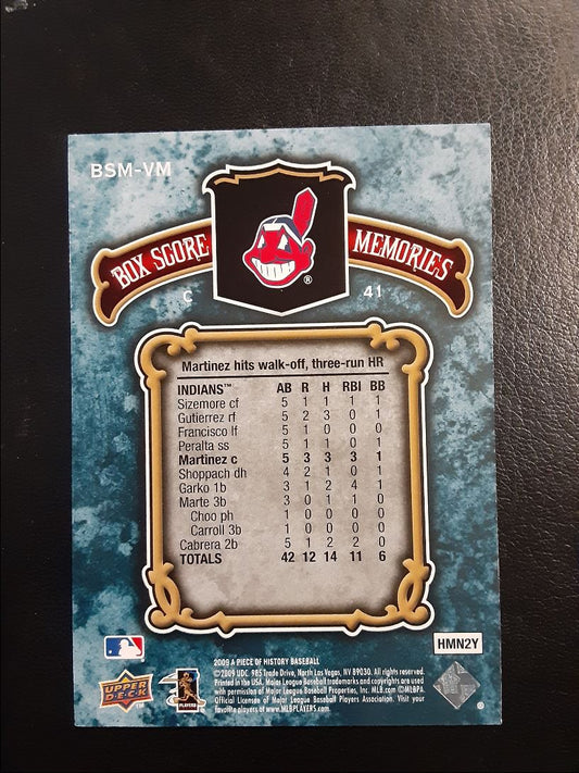 2009 Upper Deck A Piece of History Box Score Memories Victor Martinez