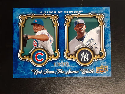 2009 Upper Deck A Piece of History Cut From the Same Cloth Carlos Zambrano / CC Sabathia