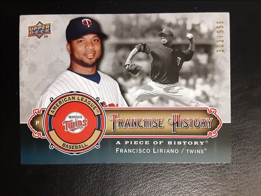 2009 Upper Deck A Piece of History Franchise Red Francisco Liriano