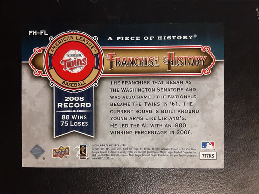 2009 Upper Deck A Piece of History Franchise Red Francisco Liriano