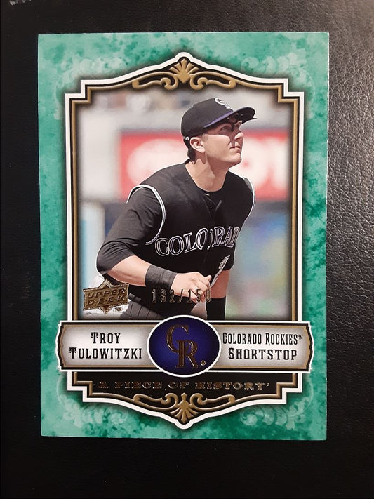 2009 Upper Deck A Piece of History Green Troy Tulowitzki