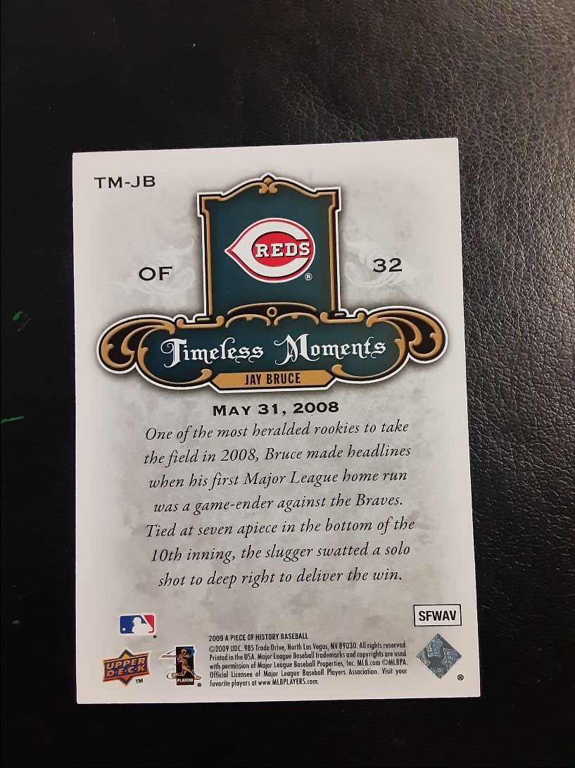 2009 Upper Deck A Piece of History Timeless Moments Jay Bruce