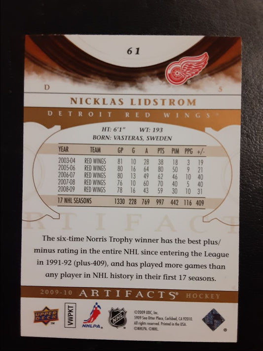 2009 Upper Deck Artifacts Nicklas Lidstrom