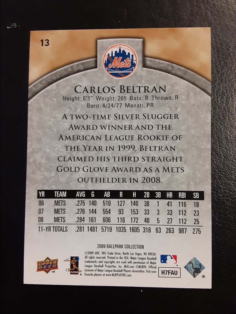 2009 Upper Deck Ballpark Collection Carlos Beltran