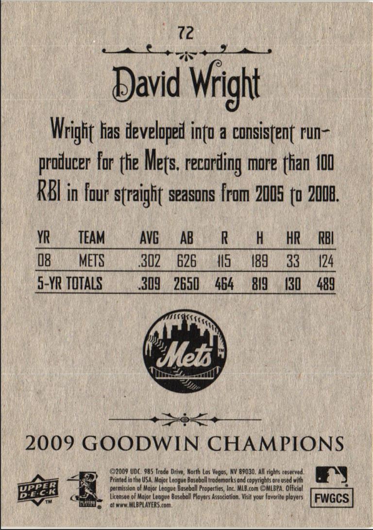 2009 Upper Deck Goodwin Champions David Wright