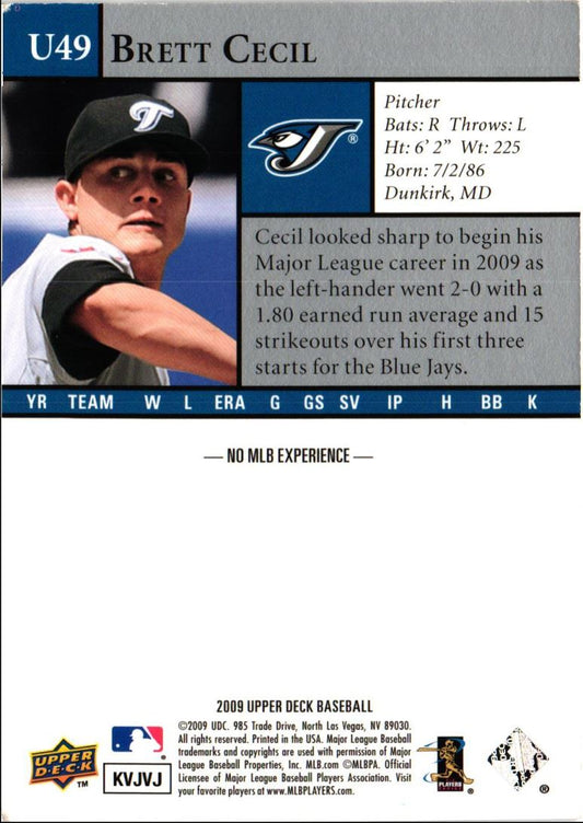 2009 Upper Deck Update Gold Brett Cecil