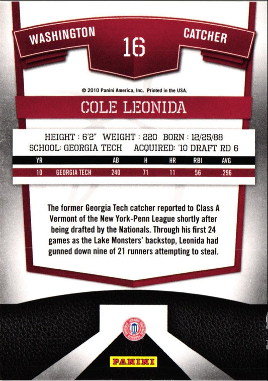 2010 Donruss Elite Extra Edition Cole Leonida