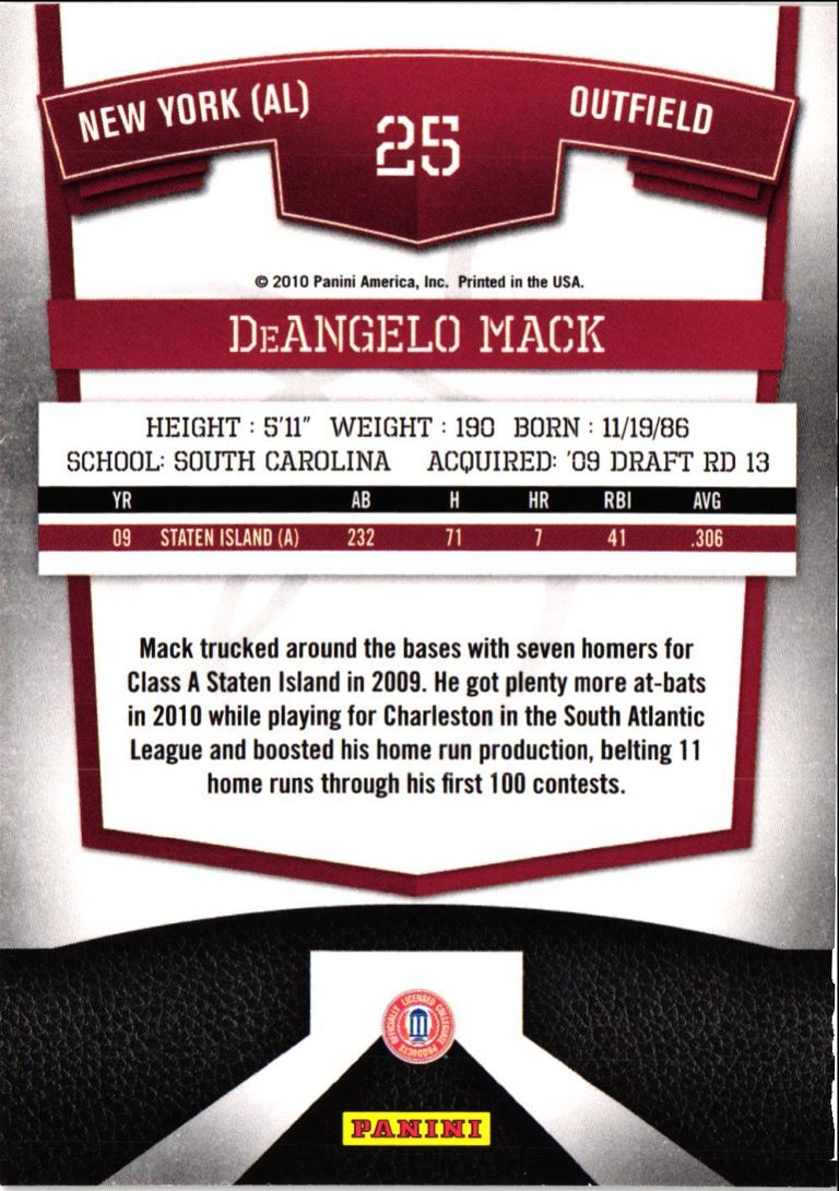 2010 Donruss Elite Extra Edition DeAngelo Mack