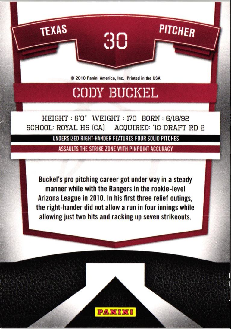 2010 Donruss Elite Extra Edition Cody Buckel