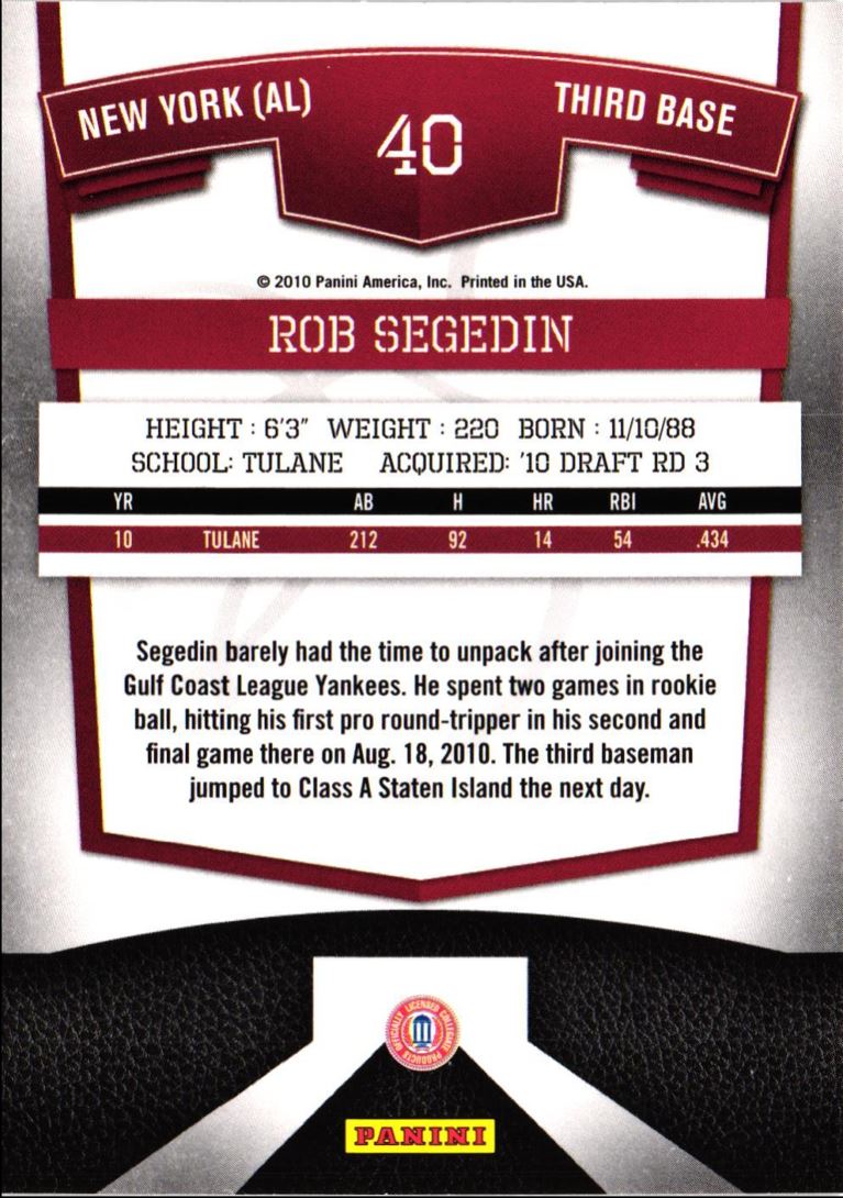 2010 Donruss Elite Extra Edition Rob Segedin