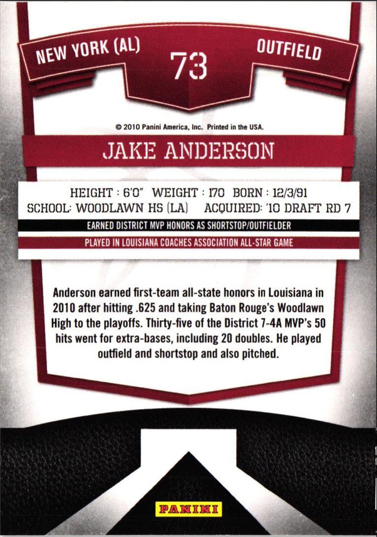 2010 Donruss Elite Extra Edition Jake Anderson