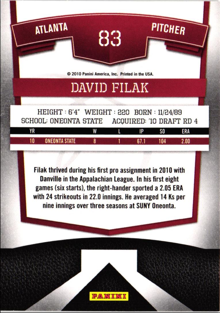 2010 Donruss Elite Extra Edition David Filak