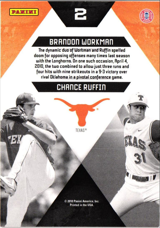 2010 Donruss Elite Extra Edition College Ties Brandon Workman/Chance Ruffin