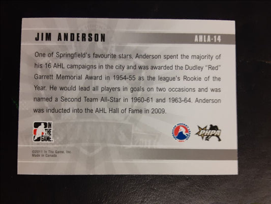 2010 In The Game Heroes and Prospects AHL 75th Anniversary Jim Anderson