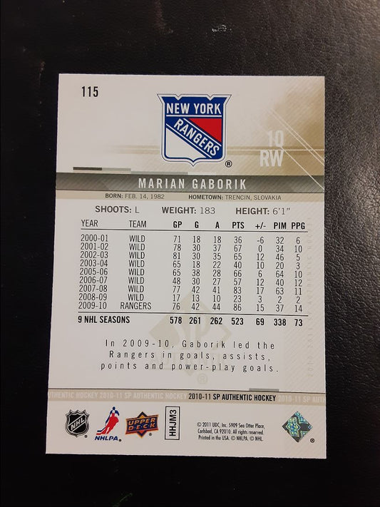 2010 SP Authentic Marian Gaborik