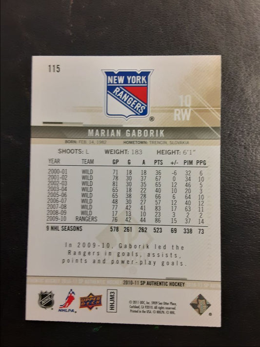 2010 SP Authentic Marian Gaborik