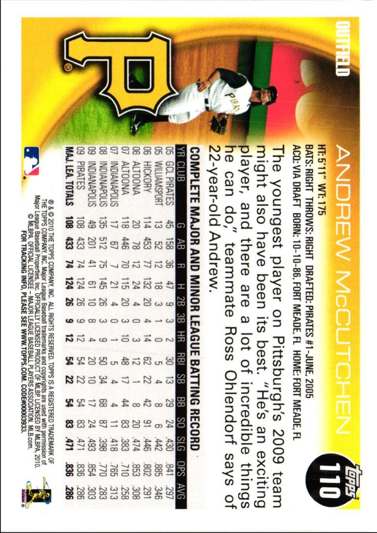 2010 Topps Andrew McCutchen